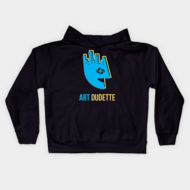 Art Dudette In Blue And Gold Kids Hoodie by yourartdude